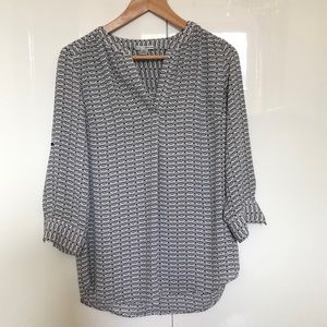 Black and White Blouse